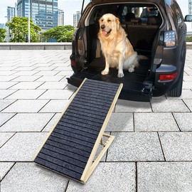 TREATLIFE HOME Pet Ramp for Small Dogs - Adjustable Non-Slip Ramp with Excellent Traction for Couch, Car, and Bed Use