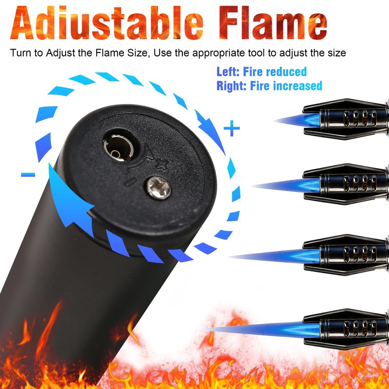 Mini Torch Lighter with Fuel Window - 5" Refillable Butane