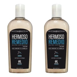 Pack Shampoo Hermoso Remedio ® Anticaida Crecimiento Acelerado Anticaspa Reparador Hidratante Para Hombre 250ml Por 2 Unidades