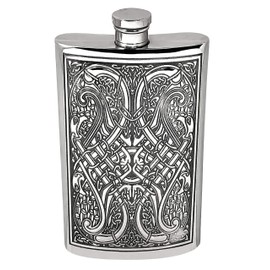 English Pewter Company 8oz Celtic Design Pewter Hip Flask [CEL153]