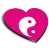 1 x Heart MDF Magnets - Pink Yin Yang Yoga