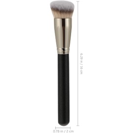 Brocha para Maquillaje Profesional Fibras Artificiales y Mango de Madera Diseño Ergonómico Adecuado para Difuminar Cremas para Base y Uso Diario