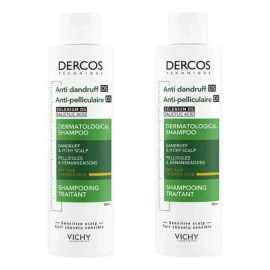 2pcs Shampoo Anticaspa Vichy Dercos Para Cabello Seco 200 Ml