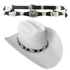 Rainbow Trimming Co. Western Hatband -Black Leather- Silver Conchos