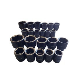 22pc 3/4" Drive Impact Socket Assortment Set Standard SAE 7/8"-2" and Metric 22mm-50mm