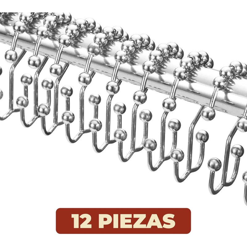 Mebix TRD Kit De 12 Ganchos para Cortinas de baño