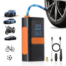 Tire Inflator Portable Air Compressor 10000mAh 150PSI Cordless Air Pump with 5-Mode Accurate Pressure,Fast Inflate,LED Light,Pressure Gauge,Electric Tire Pump for Car, Bike, Motorbike, Ball