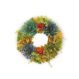 [2024 mamawreath L size B] Succulent style wreath, large natural wreath, flower wreath, gift wreath, for entryway gift, eternal meaning, L size: 12.6 inches (32 cm) (diameter) x 6.5 cm (thickness)