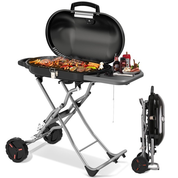 Havato Portable Propane Gas Grill,15,000 BTU BBQ Grill with Top