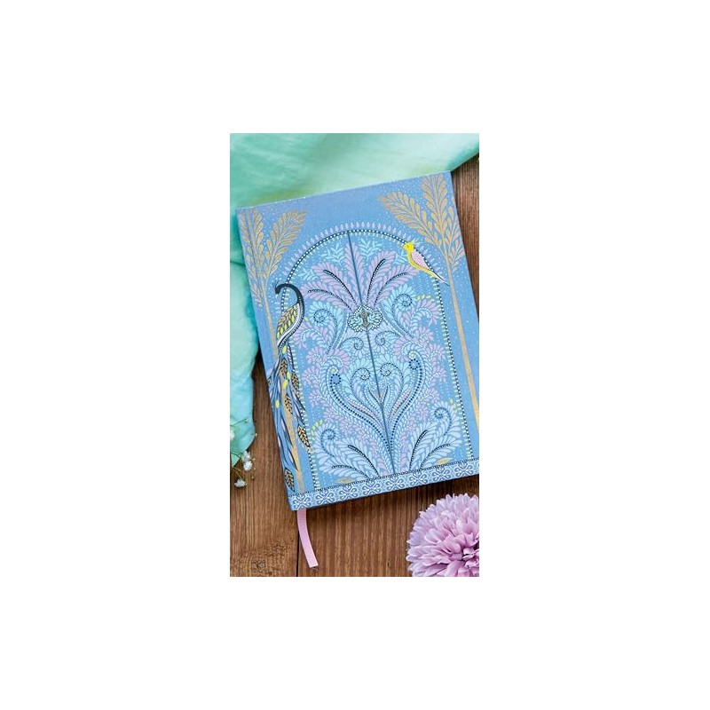 Sara Miller Savannah A5 Fabric Journal, 200 Ruled gold edged