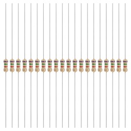 YOKIVE 200 Pcs 1/4W (0.25 Watts) 7.5k Ohm 5% Carbon Film Resistor, Carbon Film Single Fixed Resistor | Great for DIY Electronic Devices, Circuit Boards, Sensors