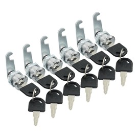 ZENITHX Cerraduras de Gabinete 6 Piezas,Cerraduras de Seguridad con 2 Llaves, Aleación de Zinc Cerradura de Leva para Archivos,para archivos, armario,oficina(plata)