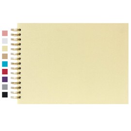 potricher 12.2 x 8.5 Inch Large DIY Scrapbook Photo Album 80 Pages Thick Kraft Paper Scrap Book Albums for Wedding Anniversary Family and Baby (Light Yellow)