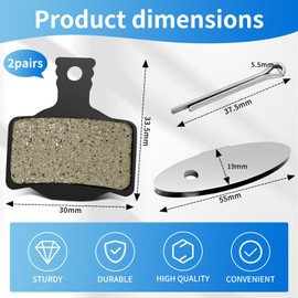 Brake Pads Bicycle Disc Brake for Magura - 4 Pieces Disc Brake Bicycle Compatible with Magura MT2/MT4/MT6/MT8, Even Braking Force for Bicycle Brakes Pads with Adjustment Plate Easy Assembly