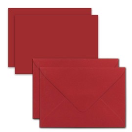 FarbenFroh by GUSTAV NEUSER Set of 25 Cards with Envelopes, DIN A7 10.5 x 7.3 cm, Rose Red (Red) with Envelopes, C7 Wet Seal, Ideal Gift Tags