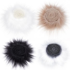 GORGECRAFT 4 Colors 2" x 60" Faux Fox Fur Fabric Pre-Cut Fluffy Fur Rug Christmas Shaggy Synthetic Plush Trim Ribbon White Black Khaki Frost Gray Fuzzy Fur Scrap Sewing Cuts for Crafts Santa Claus