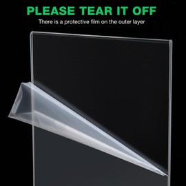 Amyhill 48 Pack Acrylic Sign Holder Plastic Picture Frames Clear Standing Table Top Sign Holder Double Sided T Shape Photo Frame for Table Wedding Party Office Restaurant Hotel(5 x 7 Inch)