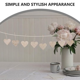 TOYMYTOY 32pcs DIY Heart Shaped Wooden Ornaments Heart Hanging Decoration Craft Decoration for Valentine's Day Wedding Home Decoration