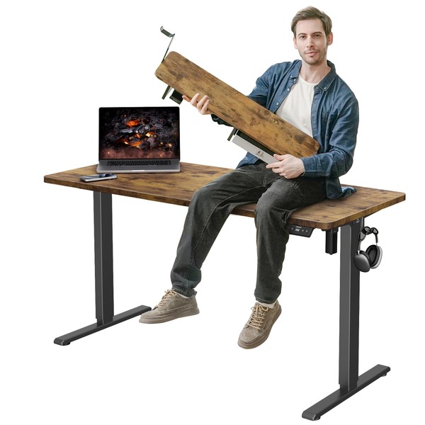 WALKINGDESK 48x24 Inches Electric Standing Desk with Drawer and Monitor