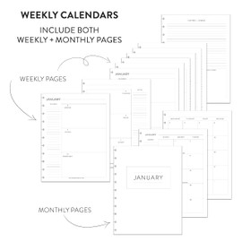 BetterNote July 2024 - June 2025 Academic HORIZONTAL View Calendar Refill for Disc-Bound Notebook, Fits Levenger Circa, Arc, Happy Planner, TUL, Inkwell Press, NOTIQ (Modern, 8-Disc, 5.5"x8.5")