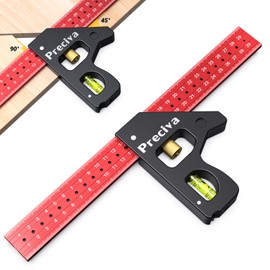 Combination Square, Preciva 300 mm Marking Gauge for Marking 45° and 90° Carpenter's Angle Try Square for DIY, Woodworking, Crafts
