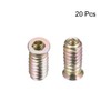 sourcing map Wood Furniture M6x25mm Threaded Insert Nuts Interface Hex