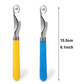 LUNARM 2 Pcs Tracing Wheel Sewing Tool, Plastic Handle Needle Point Tracing Wheel, Random Color Tracing Wheel Sewing Tool, Professional Stitch Marking Spacer for Arts and Leather Crafts