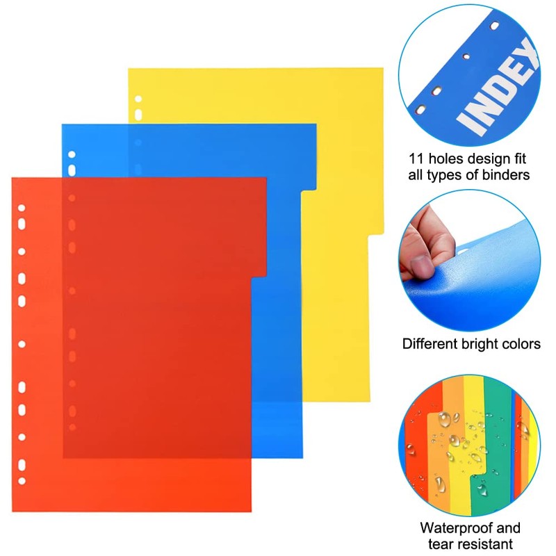 A4 Dividers, 12-Piece Folder Index, A4 Dividers, Pastel Folders, with