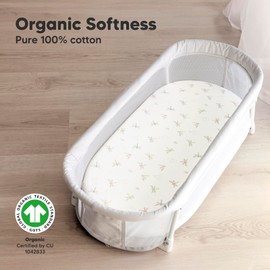 2-Pack Bio Spannbettlaken Babybett für Mädchen, Jungen - 100% Baumwolle Spannbettlaken Kinderwagen, Spannbettlaken Stubenwagen & Wiegen Matratze Bezug, Unisex Beistellbett Spannbettlaken (Meadow)
