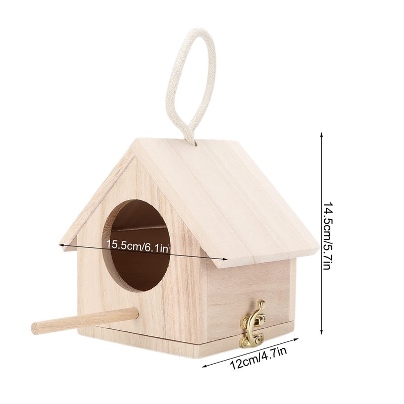 Ejoyous Wooden Bird House Box, Small Bird House, Hanging Bird