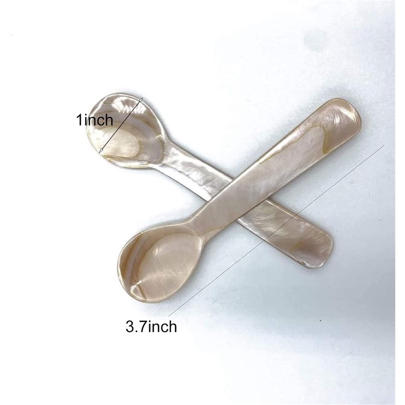 HRASY Pack of 2 Handmade Caviar Spoons Mother of Pearl