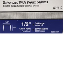 5016C DuoFast Type 1/2" Length x 1/2" Crown 20 Gauge Staples 5000 per Pack