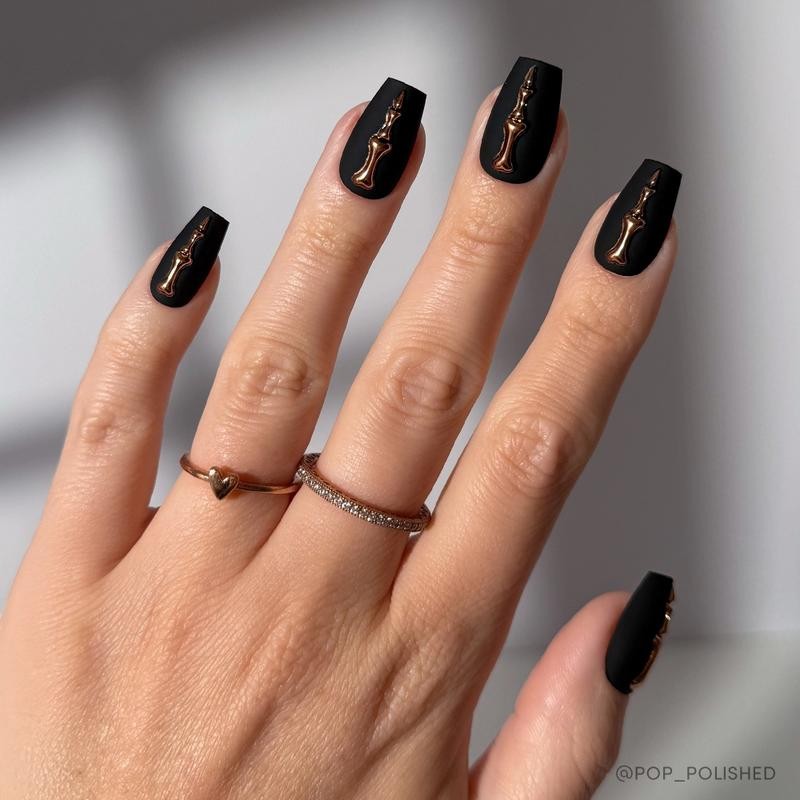 Glamnetic Fright Night Press-On Nail Collection:_Burgundy Chrome