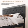 SHA CERLIN Full-Size Upholstered Bed Frame with Adjustable Button-Tufted Headboard,