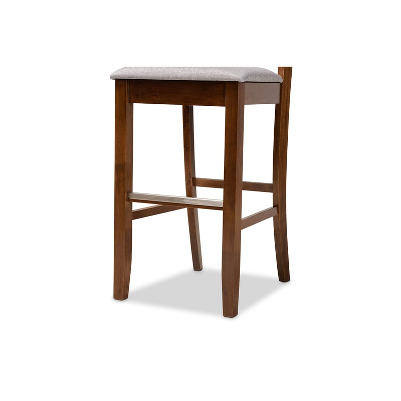 Baxton Studio Bar Stools, Grey/Walnut
