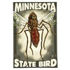 Lantern Press 24x36 Inch Giclee Print, Mosquito, Minnesota State Bird