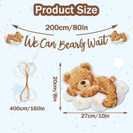 We Can Bearly Wait Baby Shower Decorations Brown Glitter We Can Bearly Wait Bear Baby Shower Banner Gold Sign Teddy Bears Babys Shower Decorations for Gender Reveal Birthday Party Supplies