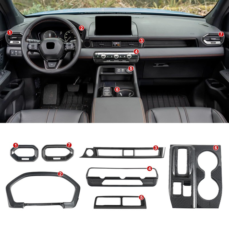 Center Console Gear Shift Panel Cover Trim Compatible with Honda