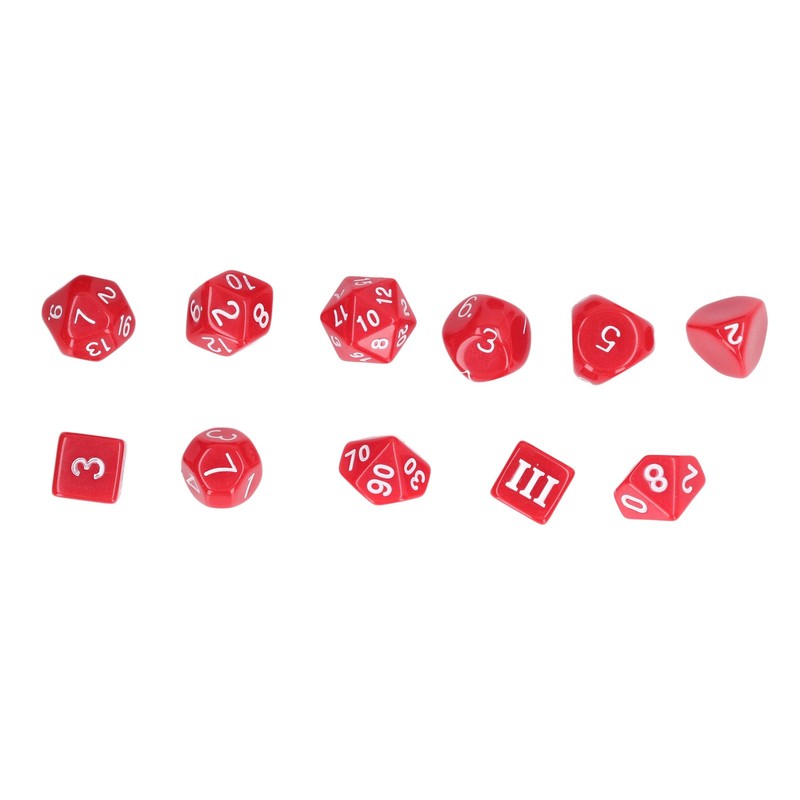 15pcs Complete Polyhedral Dice Set Acrylic D3 to D100 Spherical