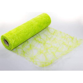 25m Sizoweb ® Original Table Runner Table Decoration Silk Fibres 30cm / 300mm - fabric, 30cm x 25m, kiwi green