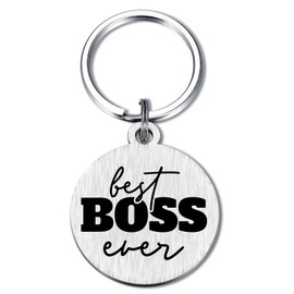 BAZLJY Boss Day Gifts - Best Boss Ever Keychain - Boss Appreciation Gifts - Thank You Boss Gifts, Birthday Christmas Boss Gifts Keychain