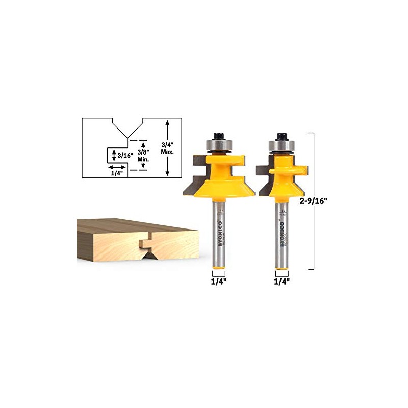 YONICO Tongue and Groove Router Bits Set Flooring 2 Bit