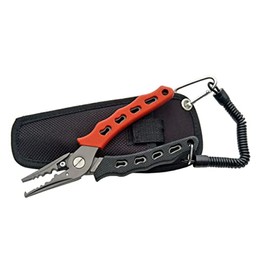 7" Aluminum Fishing Plier Red Black Rubber Grip