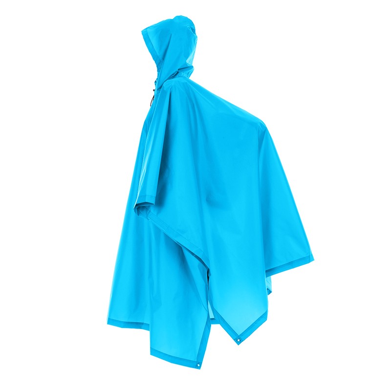 3-in-1 Waterproof Rain Poncho Lightweight Hooded Rain Coat Picnic Mat