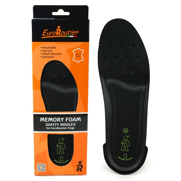 Anti-Static Memory Foam Insoles with Genuine Leather Cover, Comfort Insoles