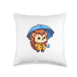 Hedgehog Umbrella Pet Funny Raincoat Throw Pillow