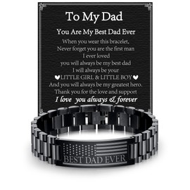 P.Blake To My Dad Bracelet Gifts, Best Dad Ever Bracelets for Daddy Papa Father from Daughter Son, Christmas Birthday Valentine Father’s Day Presents Dad Jewelry Gifts Ideas Men