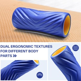 Sportneer 4 in 1 Foam Roller Set: Dual Textures Foam Roller, Foot Roller, Lacrosse Ball, Traction Massage Ball with String, Deep Massage Roller for Whole Body Release, Physical Therapy (Blue)