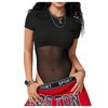 Milumia Women's Sheer Mesh Short Sleeve Bodysuit Crew Neck See