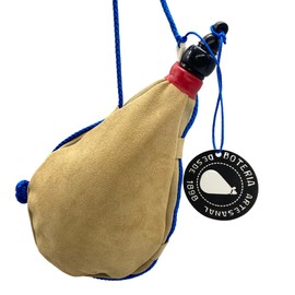 UYUNIX Spanish Cow Suede Leather Bota Bag – Handmade Wineskin Flask for Wine, Water, or Spirits – Traditional Cowhide Wineskin in 1L / 1.5L / 2L – Made in Spain (1.0 L (0.26 Gal))